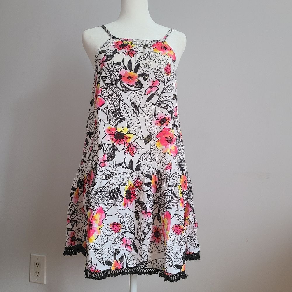 Xhilaration Floral Mini Dress with Spaghetti Straps Size XS